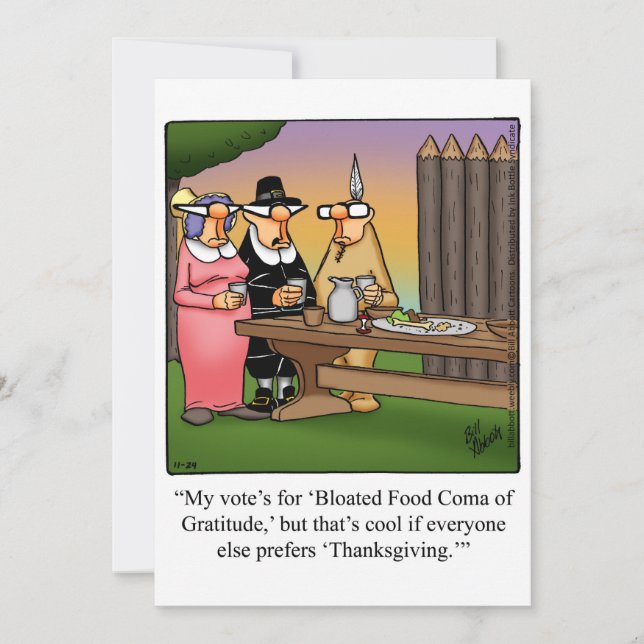 Funny Thanksgiving Humour Holiday Card (Front)