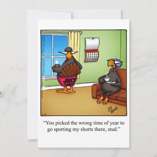 Funny Thanksgiving Humour Holiday Card (Front)