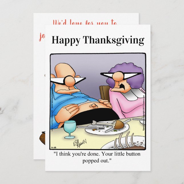 Funny Thanksgiving  Humour Invitations (Front/Back)