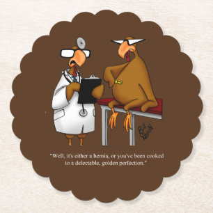 Funny Thanksgiving Humour Paper Coaster