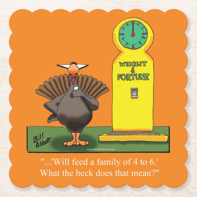 Funny Thanksgiving Humour Paper Coaster (Front)
