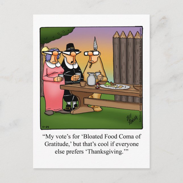 Funny Thanksgiving Humour Postcard (Front)