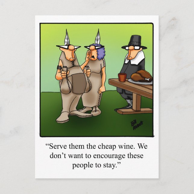Funny Thanksgiving Humour Postcard (Front)