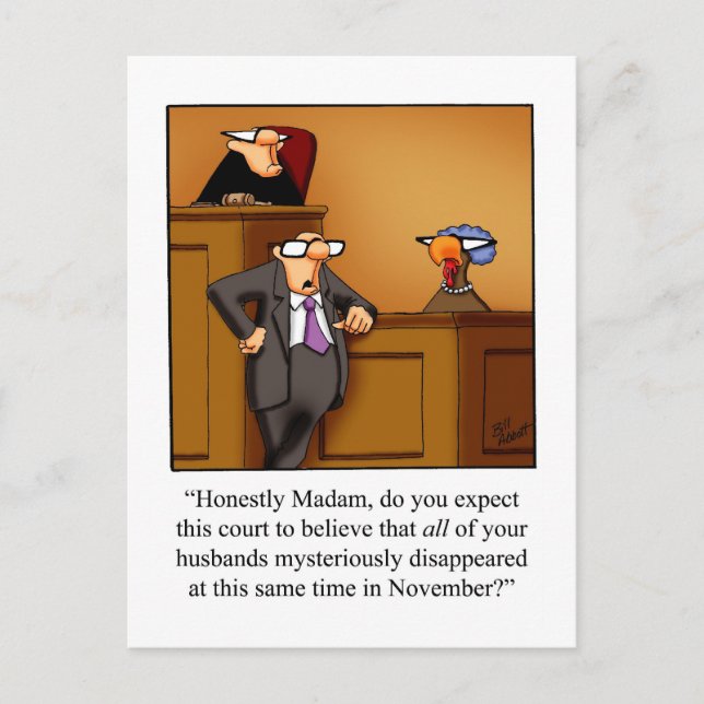 Funny Thanksgiving Humour  Postcards (Front)