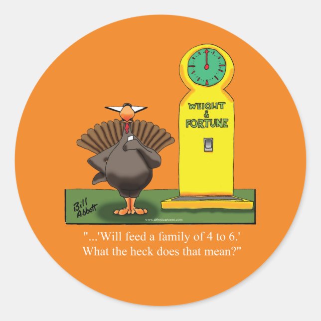 Funny Thanksgiving Humour Stickers (Front)