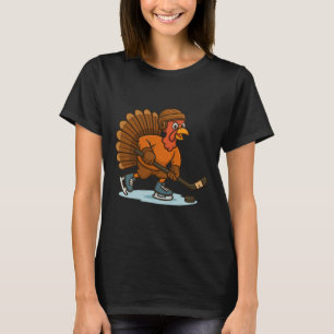 Funny Thanksgiving Ice Hockey Turkey Day Player Bo T-Shirt