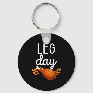 Funny Thanksgiving Leg Day Family Matching Turkey  Key Ring