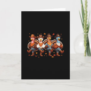 Funny Thanksgiving Line Dance Matching Family Grou Card