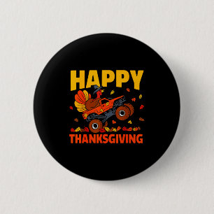 Funny Thanksgiving Monster Truck Turkey Ride Fall  6 Cm Round Badge