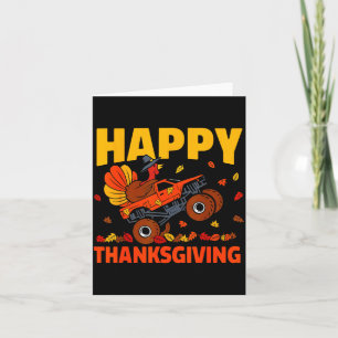 Funny Thanksgiving Monster Truck Turkey Ride Fall Card