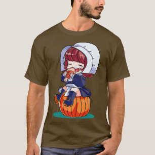 Funny Thanksgiving Pilgrim Girl Pumpkin Turkey day T-Shirt