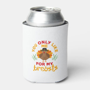 Funny Thanksgiving Pilgrim Turkey  Can Cooler