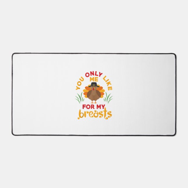 Funny Thanksgiving Pilgrim Turkey  Desk Mat (Front)