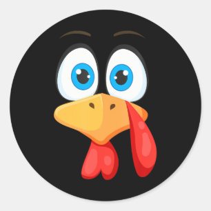 Funny Thanksgiving s Turkey Face Classic Round Sticker