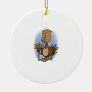 Funny Thanksgiving Shirts Turkey Shirt Fake Cat Me Ceramic Tree Decoration
