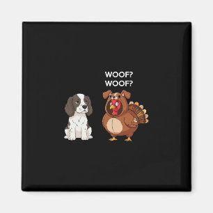 Funny Thanksgiving Springer Spaniel And Turkey Magnet