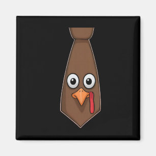 Funny Thanksgiving Tie With Turkey For Family Dinn Magnet
