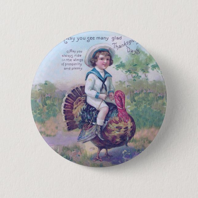 Funny Thanksgiving Turkey 6 Cm Round Badge (Front)