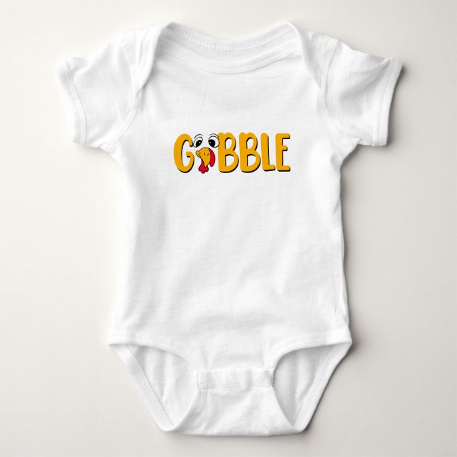 Funny Thanksgiving Turkey Baby Bodysuit (Front)