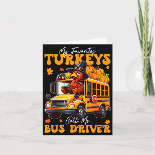 Funny Thanksgiving Turkey Bus Driver School Gift  Card