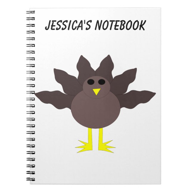 Funny Thanksgiving Turkey Customisable Notebook (Front)