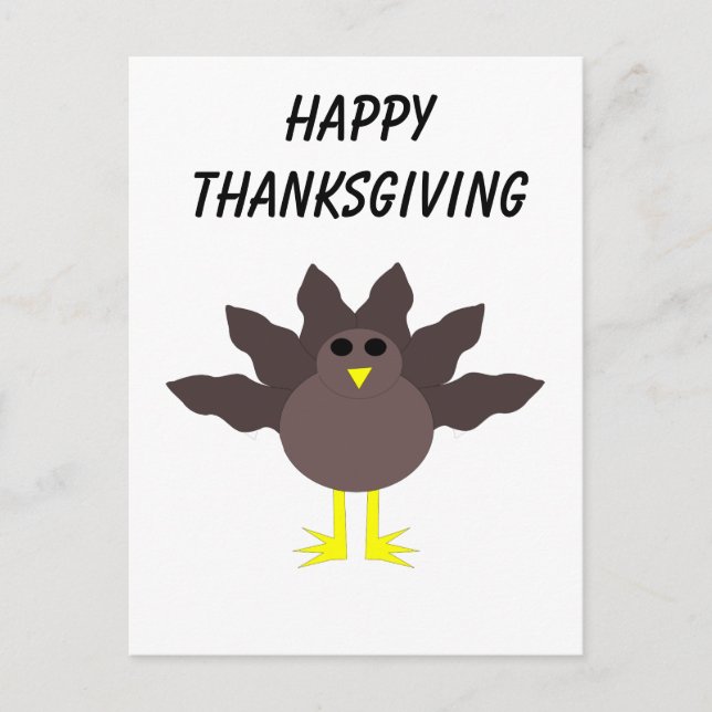 Funny Thanksgiving Turkey Customisable Postcard (Front)