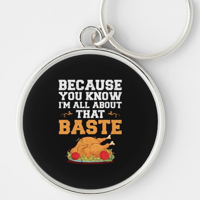 Funny Thanksgiving Turkey Day Costume Gift Key Ring (Front)