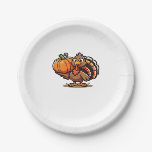 Funny Thanksgiving Turkey Design Family Holiday M Paper Plate