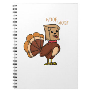 Funny Thanksgiving Turkey Dog Boys Girls Notebook