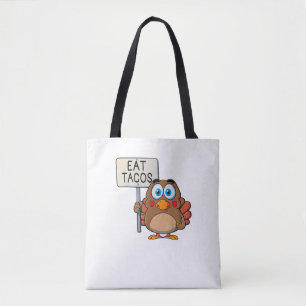 Funny Thanksgiving Turkey Eat Tacos Tote Bag