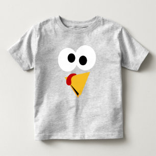 Funny Thanksgiving Turkey Face Toddler T-Shirt