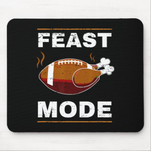 Funny Thanksgiving Turkey Feast Mode American Foot Mouse Pad