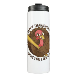 Funny Thanksgiving Turkey Fighter Thermal Tumbler