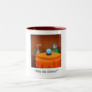 Funny Thanksgiving Turkey Fortune Cartoon Gifts! Two-Tone Coffee Mug