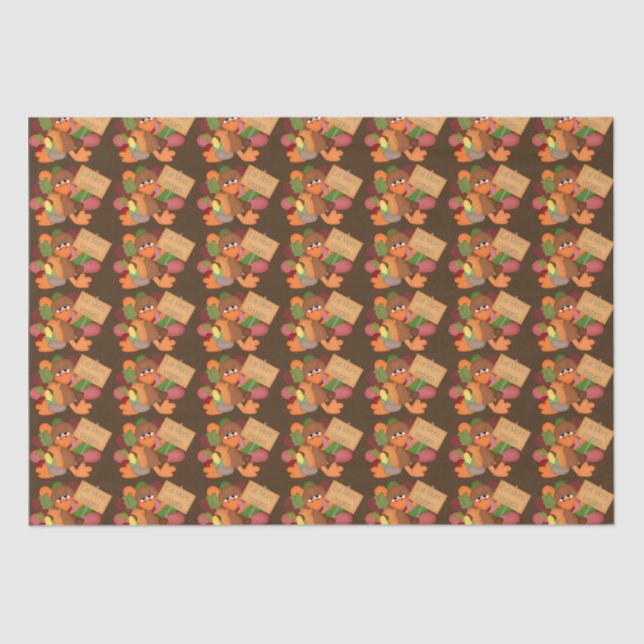 Funny Thanksgiving Turkey Holiday tissue paper (Front)