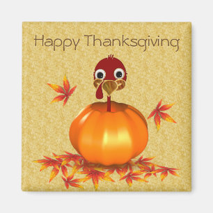 Funny Thanksgiving Turkey in Pumpkin - Magnet