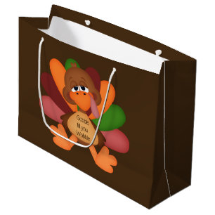 Funny Thanksgiving turkey large gift bag