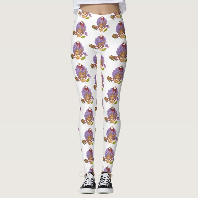 funny thanksgiving turkey leggings (Front)