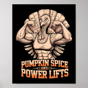 Funny Thanksgiving Turkey Powerlifting Gym Workout Poster