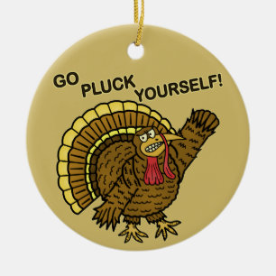 Funny Thanksgiving Turkey Pun Ceramic Tree Decoration