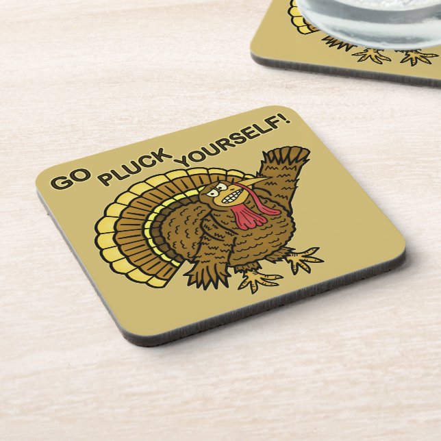 Funny Thanksgiving Turkey Pun Coaster (Left Side)