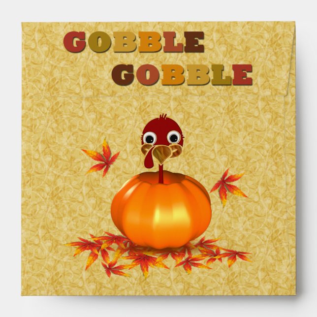 Funny Thanksgiving Turkey - Square Envelope (Back (Top Flap))