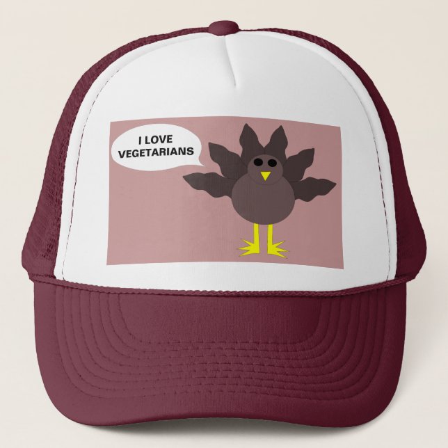 Funny Thanksgiving Turkey Vegetarians Hat (Front)