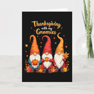 Funny Thanksgiving With My Gnomies Pyjamas Top Wom Card