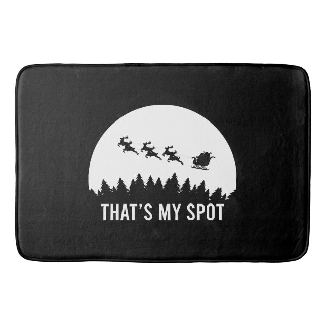 Funny That's My Spot Xmas Session Santa on Sleigh  Bath Mat (Front)