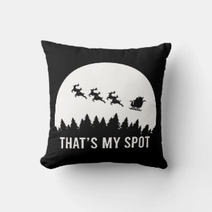 Funny That's My Spot Xmas Session Santa on Sleigh Cushion