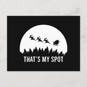 Funny That's My Spot Xmas Session Santa on Sleigh Postcard