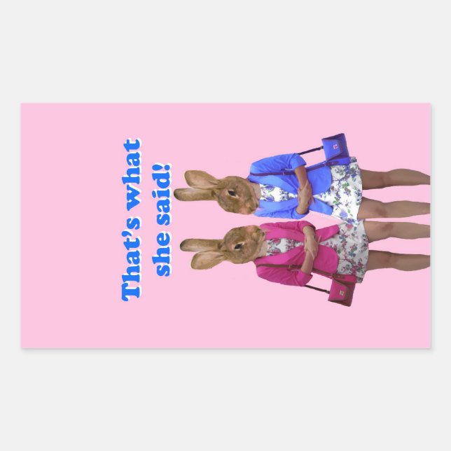 Funny that's what she said text rectangular sticker (Front)