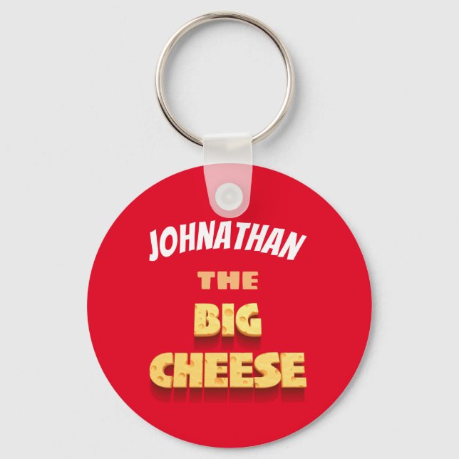 Funny the big cheese boss cartoon key ring (Front)