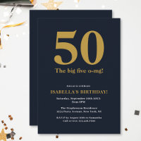Funny The Big Five O-MG Humourous Birthday